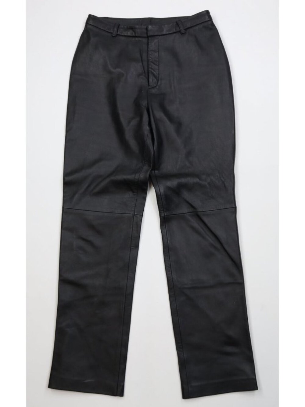 Vintage 90s Streetwear Womens Size 8 Flared Wide Leg Leather Pants Black Moto